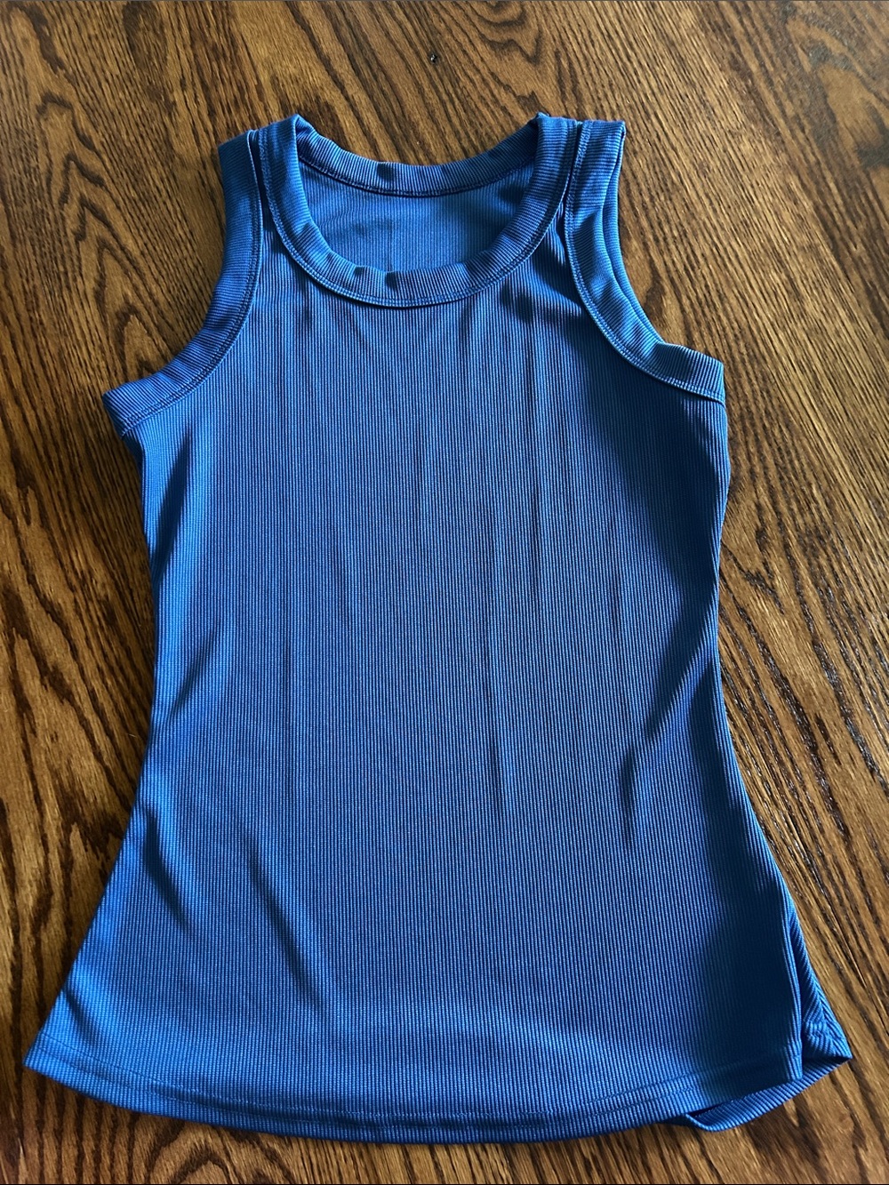 Women's Blue Ribbed Tank Top
